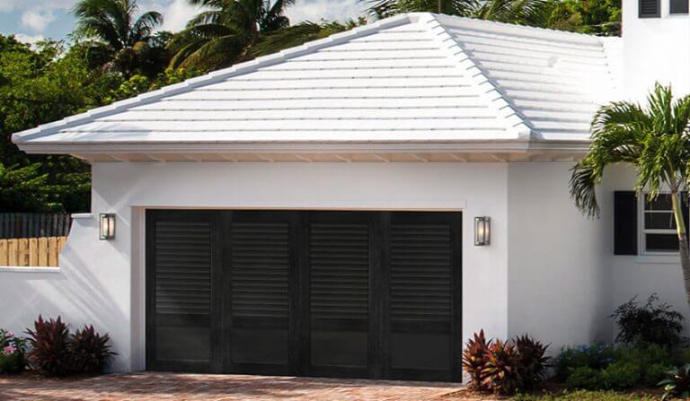 black contemporary garage door