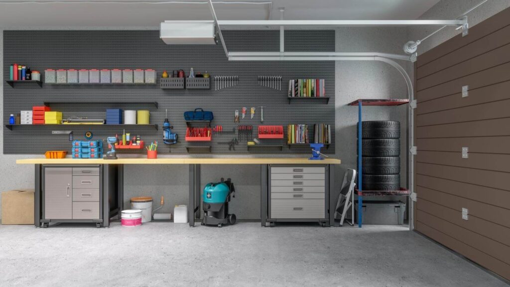 organizing and storing in garage space
