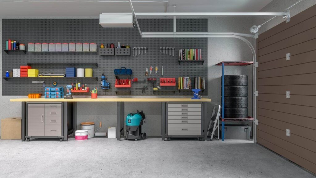 organizing and storing in garage space